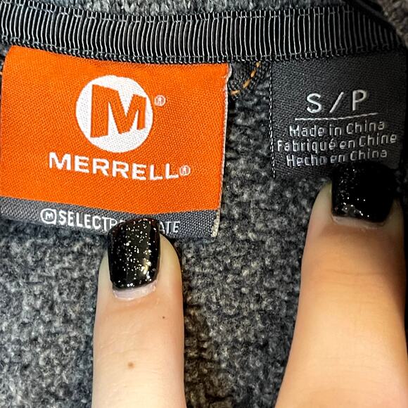 Merrell Womens Full Zip Sweatshirt | Heavy Weight Warm | Marled Gray Size Small - Picture 4 of 5